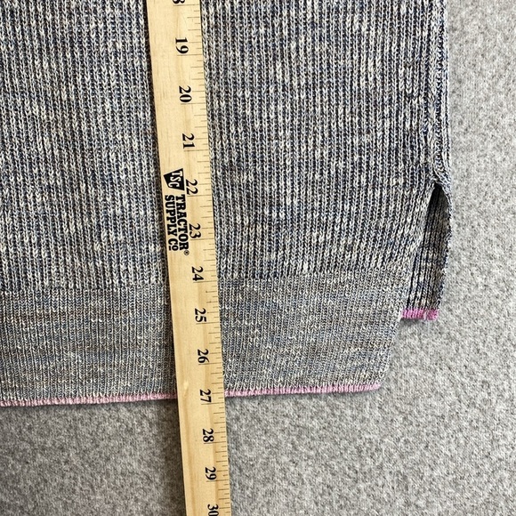 Pilcro "Washed" sweater vest academia pink trim S boxy heathered oversized - Picture 11 of 12